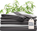 Wooflinen 100% Viscose Derived from Bamboo Sheets & Duvet Cover Set – Soft Feel Like Silk Bed Sheets – Two-Toned, Breathable, Cooling Bedding – Full, 6 Pc Set