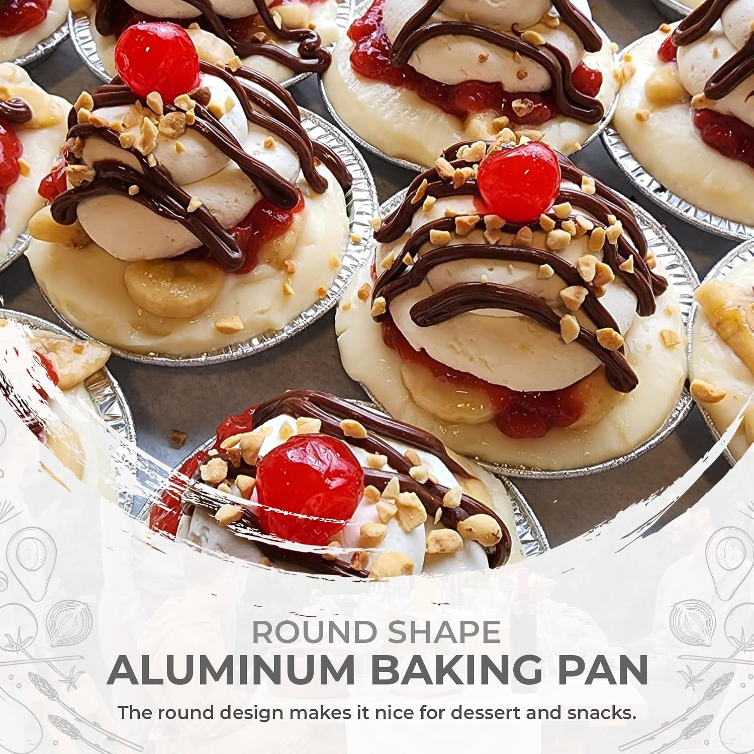 KitchenDance Disposable Aluminum Foil Tart Pan - 3 Inches Round Aluminum Foil Individual Pie Pans for Pies and Tarts - Baking Pans Perfect for Baking, Cooking, and Preparing Food - 301, 2000 Count