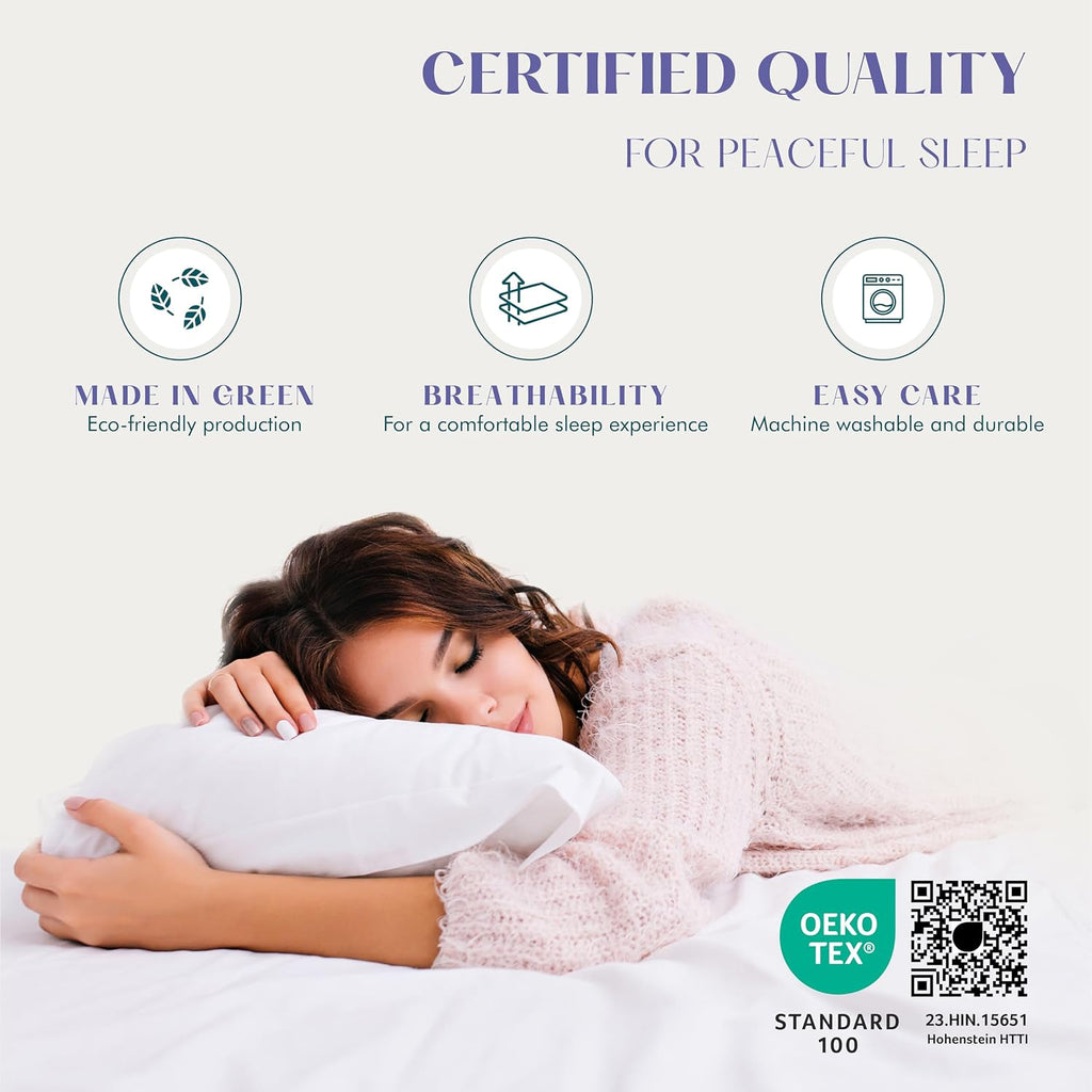 XOOX Linen 100% Egyptian Cotton Sheets Queen Size Bed Set - Luxury 1500 High Thread Count Egyptian Cotton Queen Sheet Set (4 PC, Light Blue), 17' Deep Pocket, Silky Soft, Cooling, Sateen Bedding
