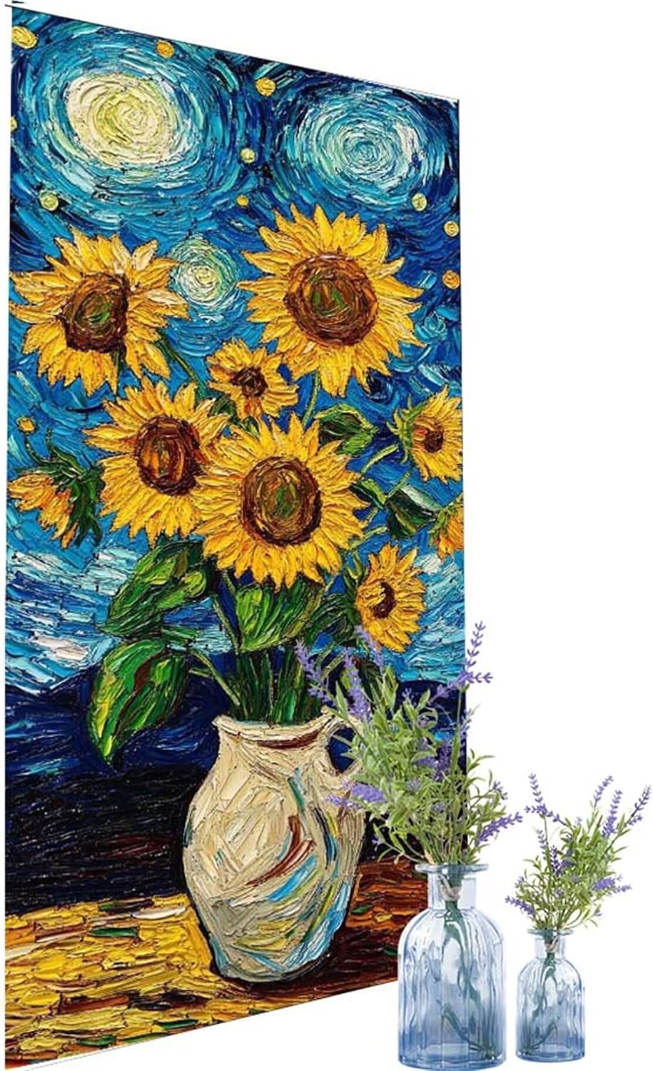 Diamond Art Starry Night, Large Diamond Painting Flower Easy Paint by Numbers Kit for Adults, Large 71x33 inch Full Drill Dimond Gem Art Hobbies for Women, Aesthetic Home Decor, Women Gifts Model-1002