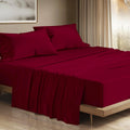 THREAD SPREAD 100% Egyptian Cotton Queen Sheets Set - 1200 Series Plush Collection Luxury Egyptian Cotton Sheets Queen Size Deep Pocket (4 PC, Burgundy), Soft, Cooling, Sateen Weave Sheet Set