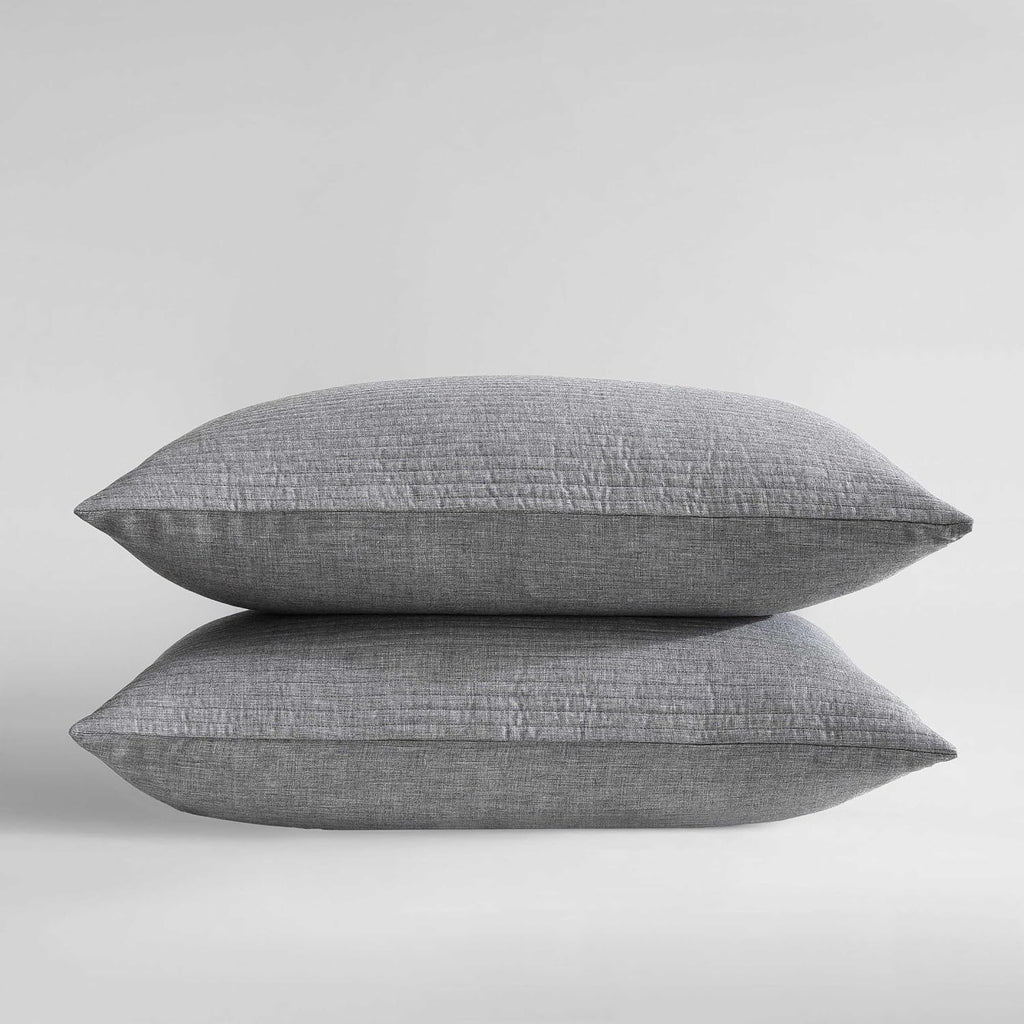 Calvin Klein - Queen Quilt Set, Luxuriously Soft Channel Stitch Bedding with Matching Shams, Cozy Home Decor (Mini Channel Stitch Solid Grey, Queen)
