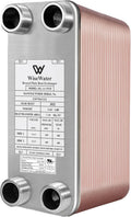 AB Plate Heat Exchanger, 3'x 8' 50 Plates Water To Water Heat Exchanger, Copper/SS316L Stainless Steel Brazed Plate Heat Exchanger For Floor Heating, Water Heating, Snow Melting