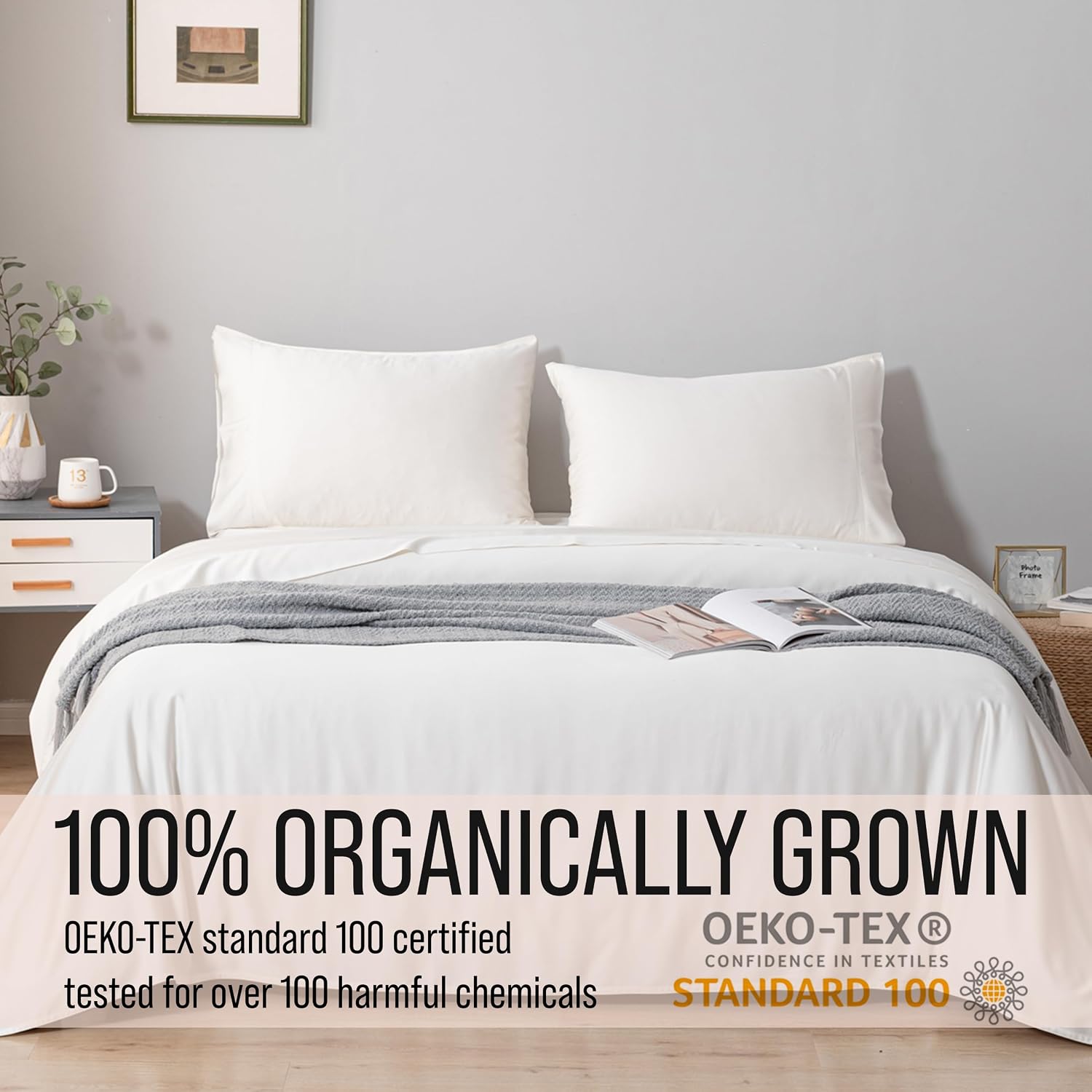 Bella Coterie Luxury Bamboo Viscose Split King Size Sheet Set | 2 Fitted Sheets for Sleep Number & Adjustable Beds | 100% Organically Grown | Cooling & Ultra Soft | 18' Deep Pocket [Ivory]