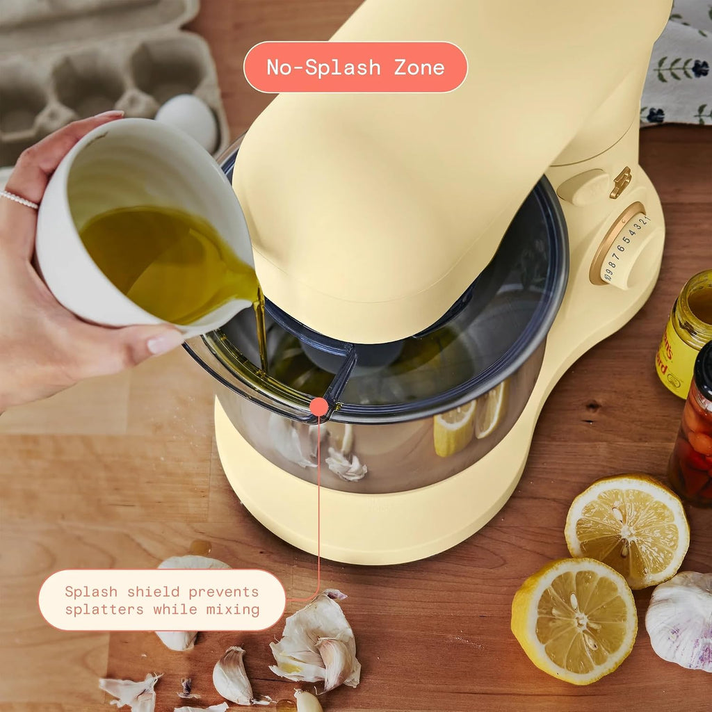3.5 Qt Stand Mixer, 300W Powerful Motor, Tilt-Head Design with Stainless Steel Bowl, 12 Speeds, Includes Dough Hook Whisk Beater for Baking Mixing (Buttercream)