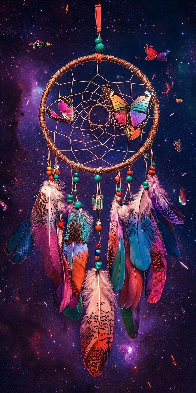 Diamond Art Kits for Adults Dreamcatcher Diamond Painting Kits, 5D DIY Round Butterfly Full Drill Dimond Art Paintings Crafts for Adults for Gift Home Wall Decor, Large Size 40 x 80 Inch, Model645
