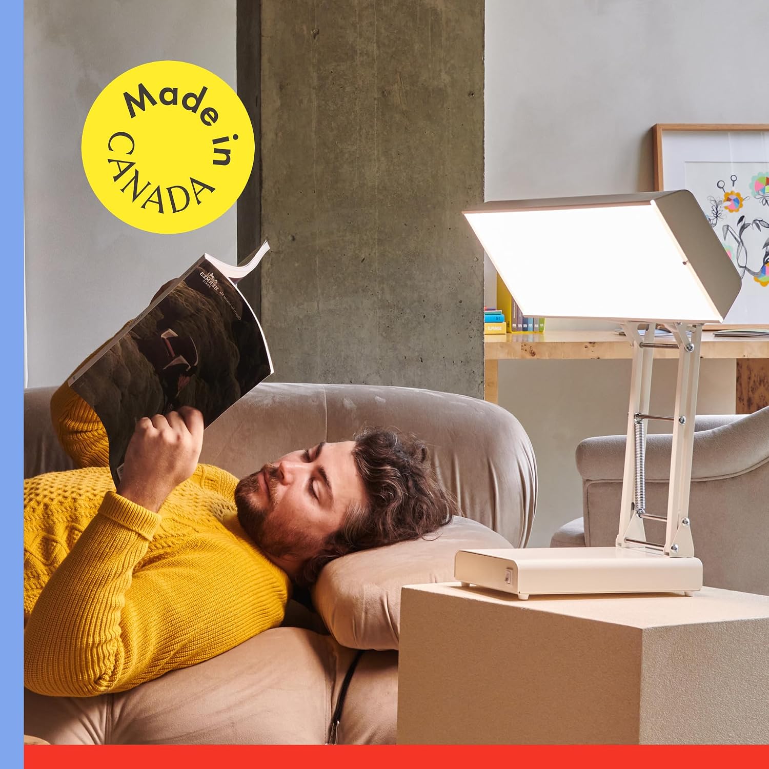 Northern Light Technologies NLT Adjustable Light Therapy Lamp - 10000 Lux Full Spectrum Light for Natural Mood and Energy Enhancement, Beige