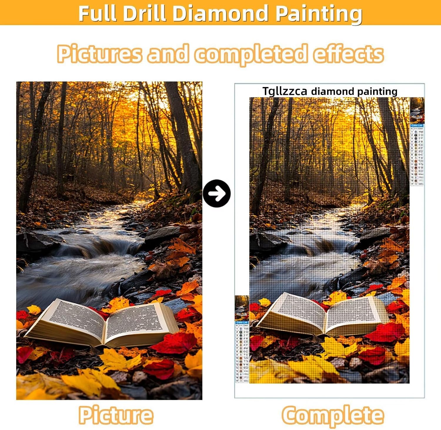 Diamond Art Kits for Adults Forest Diamond Painting Kits, 5D DIY Round Book Full Drill Dimond Art Paintings Crystal Rhinestones Crafts for Adults for Home Wall Decor, Large Size 40 x 80 Inch, Model759
