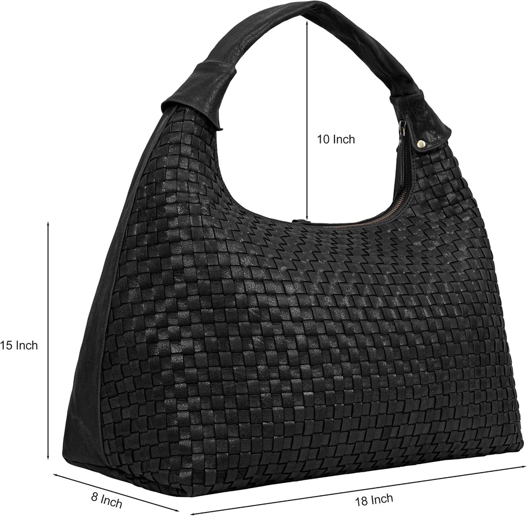 ANTONIO VALERIA Addison Braided Leather Tote Bag for Women