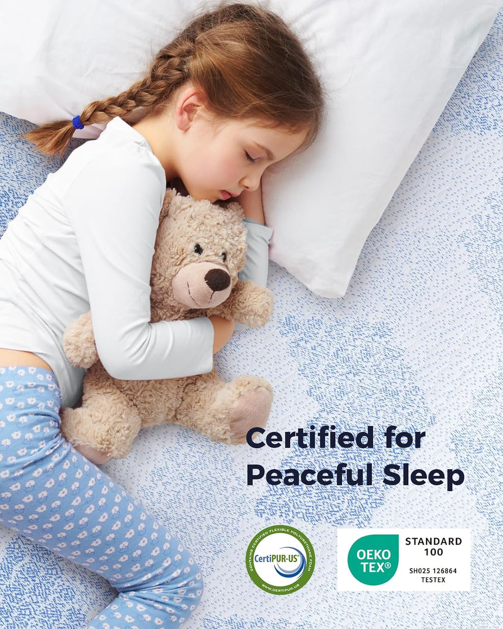PERLECARE King 3 Inch Medium-Firm Memory Foam Mattress Topper, CertiPUR-US®, Cooling Bamboo Cover, Removable&Washable, Oeko-Tex Certified
