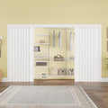 120' x 80' Enhanced Accordion Door Interior, Power Magnetic PVC Folding Door with 4 Handles & All Hardware, Room Divider Accordion Doors for Doorway Closet Basement Bathroom RV Camper, White