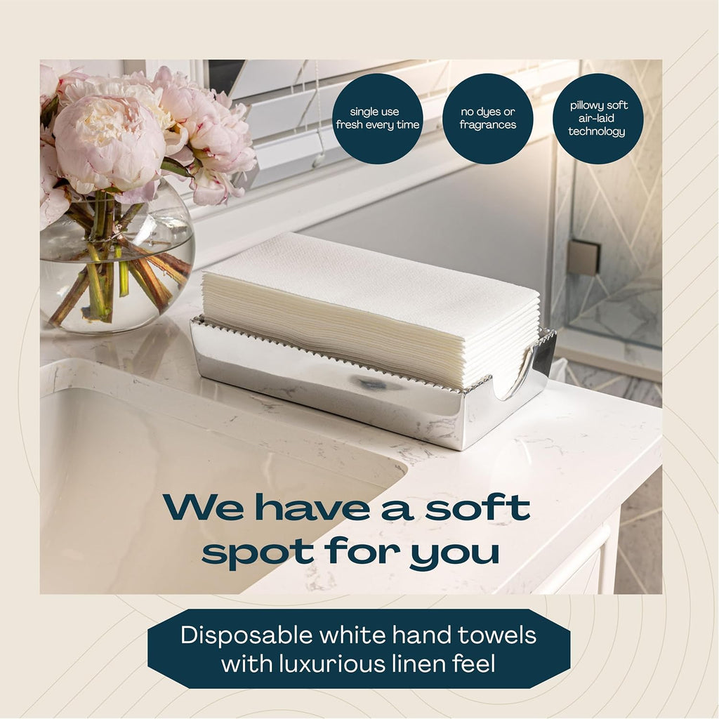 1000-Pack Disposable Guest Towel Paper Napkin - Disposable Cloth-Like Guest Towels - Made In USA, Soft And Absorbent Tissue Paper For Kitchen, Bathroom, Party, Wedding, Or Event