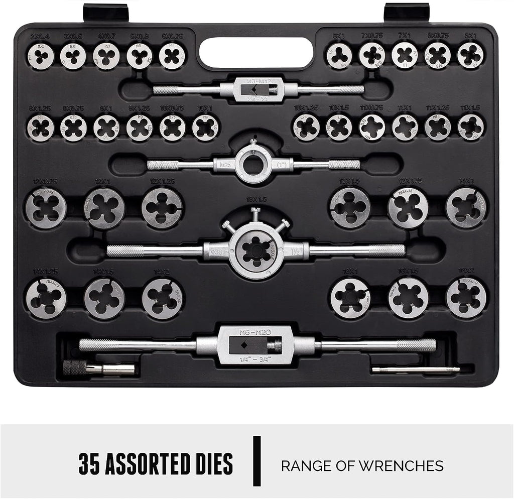 Metric & SAE 261 Piece HSS Drill Thread Repair Kit & 110 Piece Tap & Die Tool Set Bundle - THREAD261-110MM