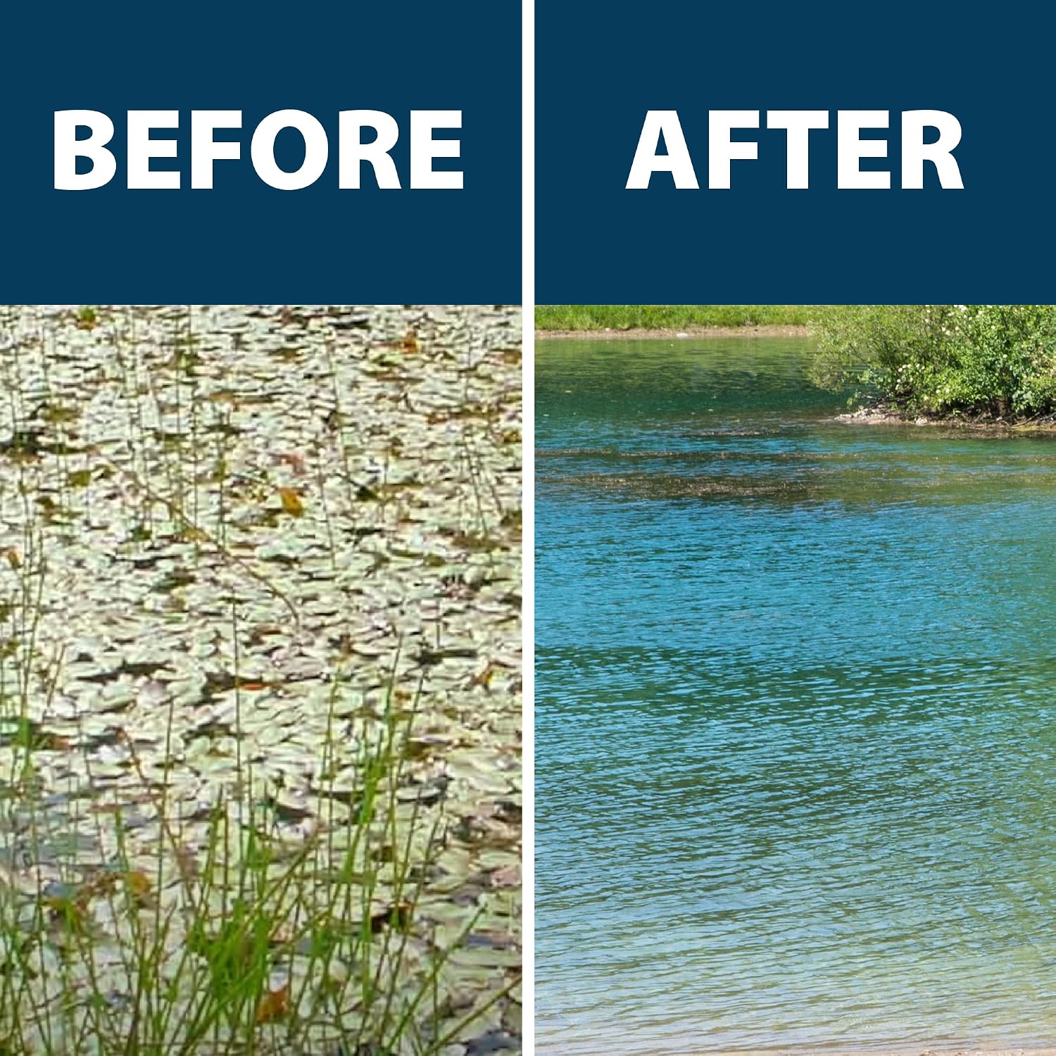 Airmax Ultra Pondweed Defense Aquatic Weed & Plant Killer, Easy Spray Application to Clean & Clear Large Pond & Lake Water, Liquid Treatment Control Concentrate, Fish, Pet & Animal Safe, 1 Gallon