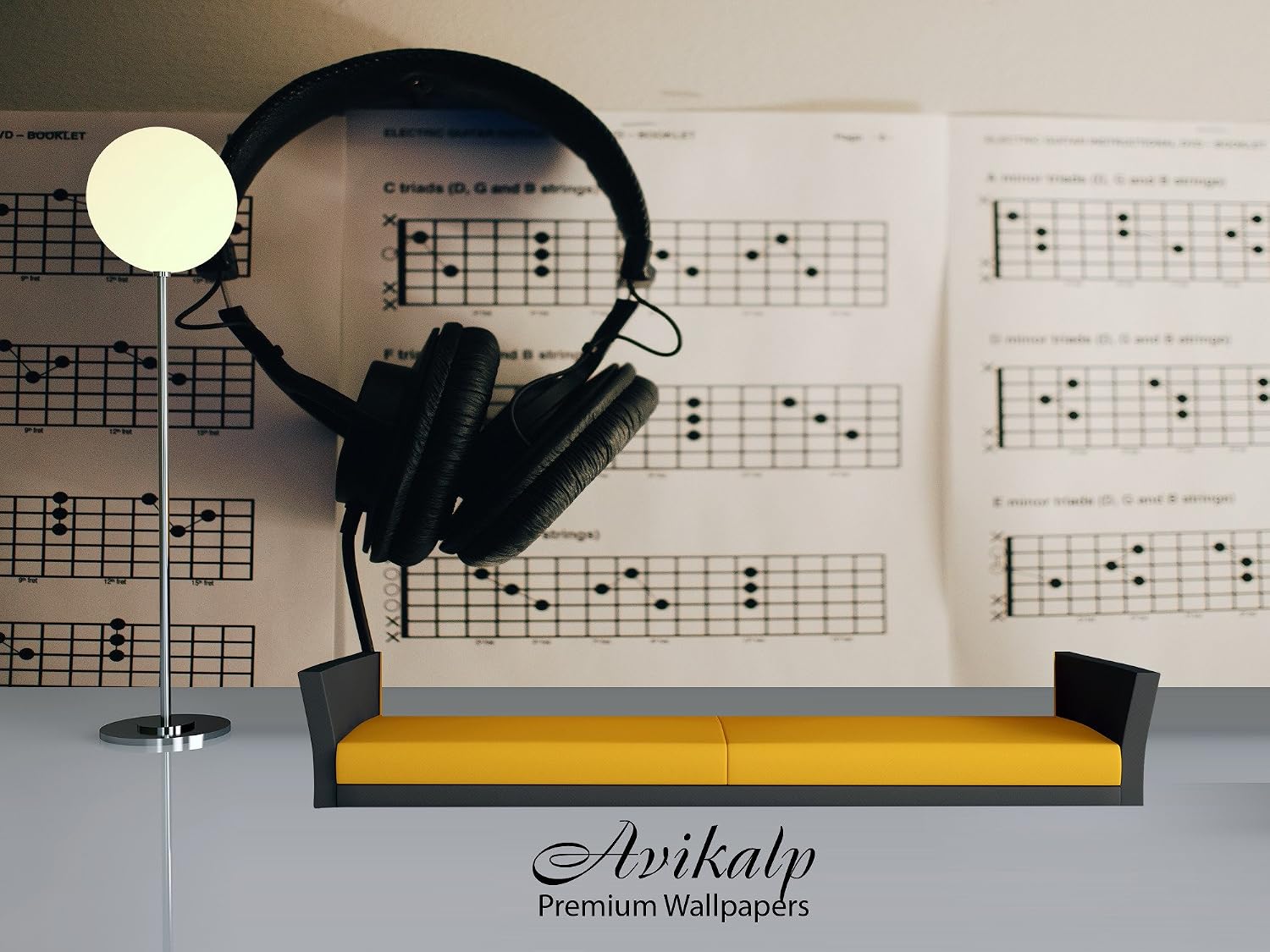 Avikalp Exclusive Awi4706 Headphones Music Instrument Song Full HD Wallpapers (304cm x 243cm)