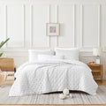Southshore Fine Living, Inc. White Quilts Queen Size Set, Rayon Derived from Bamboo Quilt/Coverlet Queen Size with 2 Pillow Shams, 300 Thread Count Premium Bedding Set, Lightweight Quilt, White