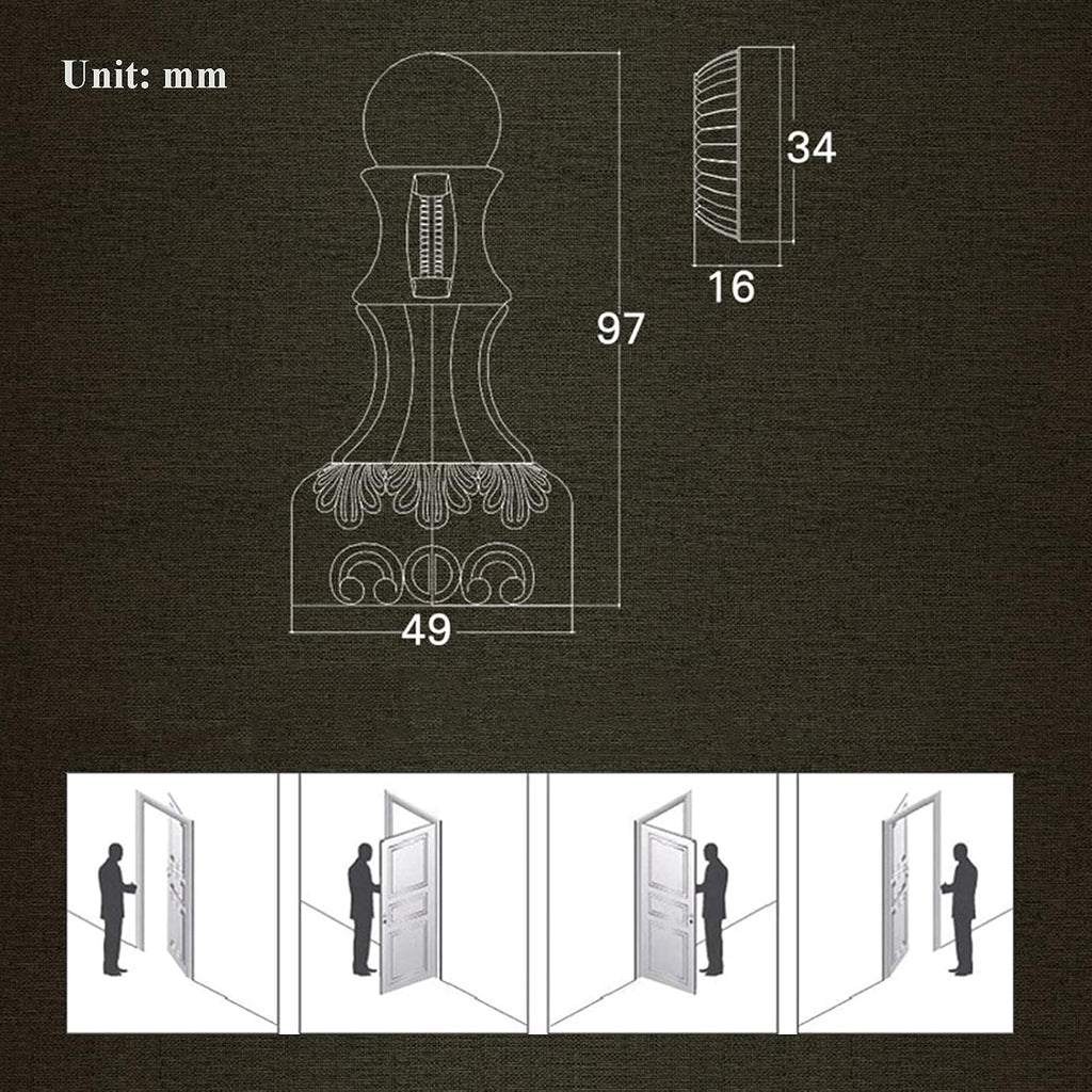 Anti-Collision Magnet Door Stopper, Metal Magnetic Door Stop Bronze with Screws Need to Drill for Wall Or Floor Mount Door Holder, Keep Door Open,b (Color : Satin Nickel)