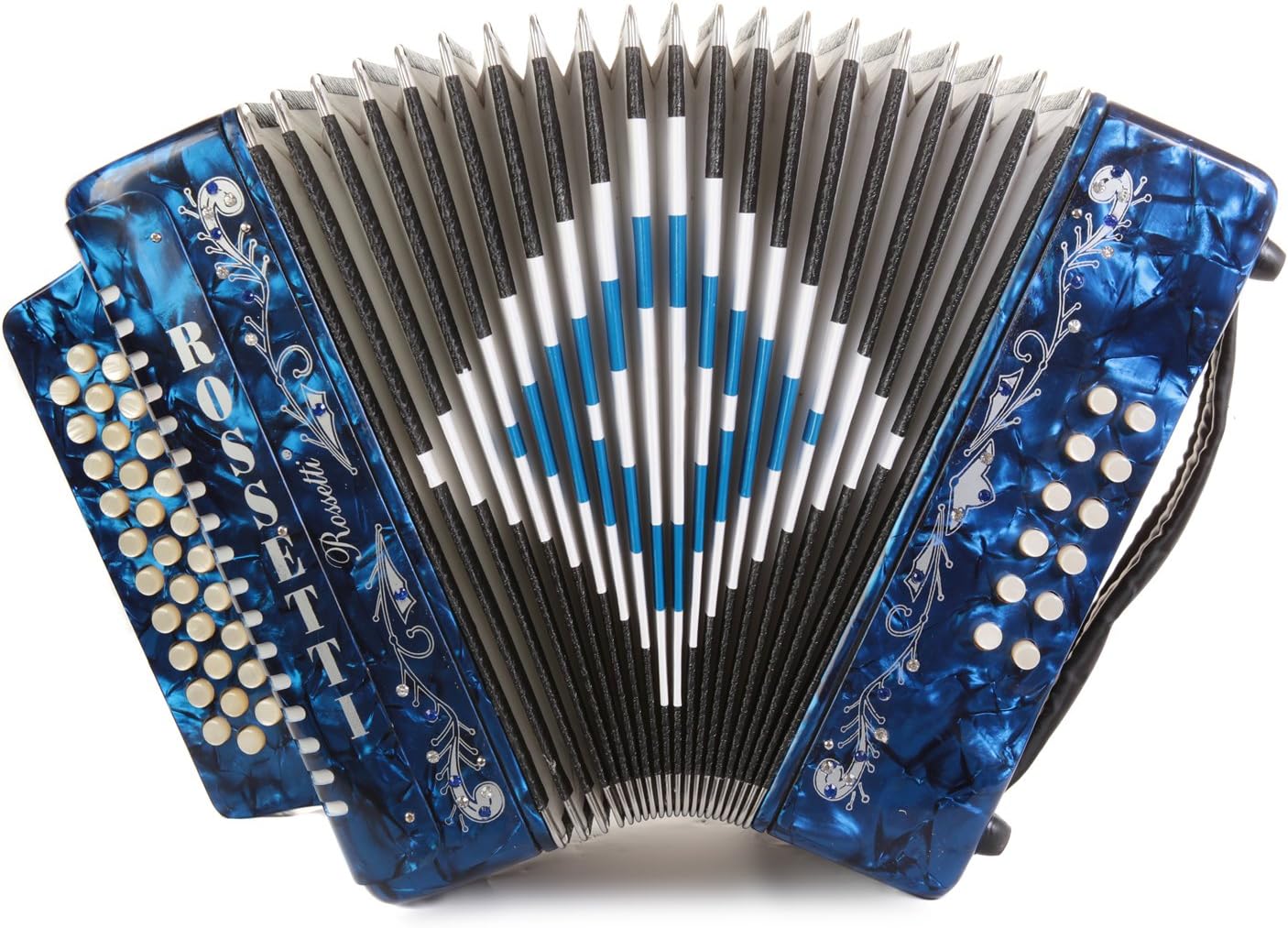 Rossetti 31 Button Accordion 12 Bass, Case, Straps, GCF, BLUE