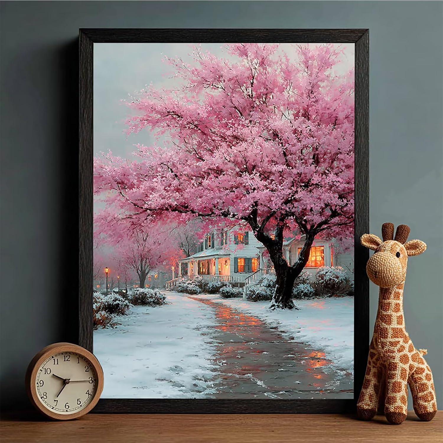 Tree Diamond Art Kits for Adults, Snow Scene 5D Diamond Painting, Full Drill Dimond Art Paintings for Beginners, DIY Pictures Gem Crafts for Adults, Hobbies for Women, Fall Decor, Gifts 40x54in A-1050