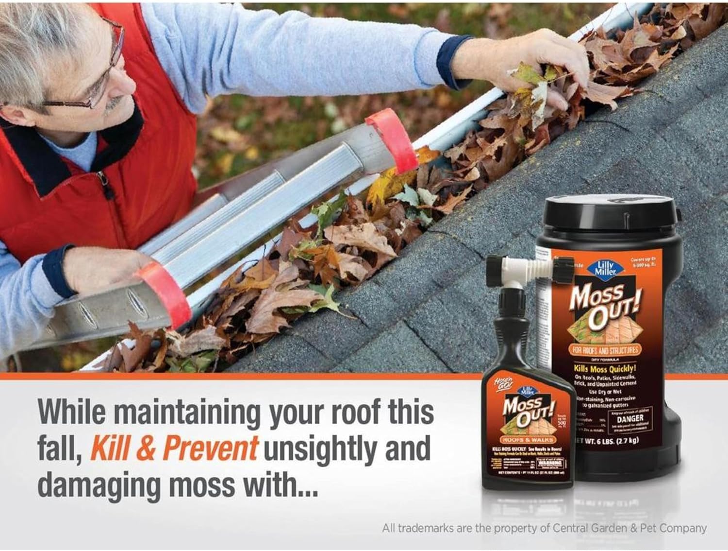 Central Garden Brands Moss Out Roofs, 27-Ounce (Pack of 6)