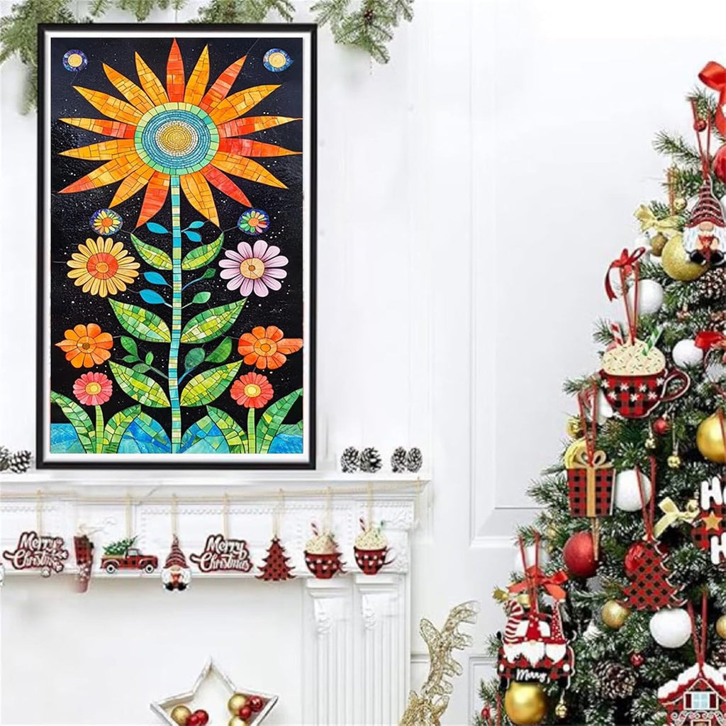 Diamond Art Kits for Adults Flower Diamond Painting Kits, 5D DIY Square Geometry Full Drill Dimond Art Paintings Crystal Crafts for Adults for Gift Home Wall Decor, Large Size 36 x 72 Inch, Model804