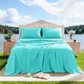 100% Egyptian Cotton Sheet Set 4 Pcs Clifornia King Size Sheets 1000 Thread Count Breathable Soft Bedding Set Fitted Sheet with 16' Deep Pocket (California King, Lake Green)