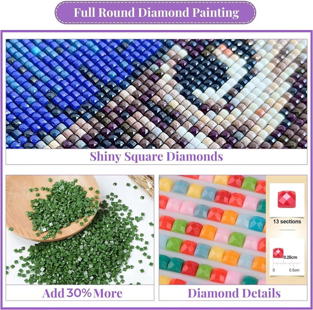 Diamond Art Kits for Adults Landscape Diamond Painting Kits, 5D DIY Square Japanese Style Full Drill Dimond Art Paintings Crafts for Adults for Gift Home Wall Decor, Large Size 40 x 80 Inch, Model774