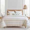 Levtex Home - Pickford Beige Comforter Set - Full/Queen Comforter + Two Standard Pillow Cases - Jaquard - Beige, Taupe and Cream - Comforter (90 x 94in.) and Pillow Case (26 x 20in.) - Cotton
