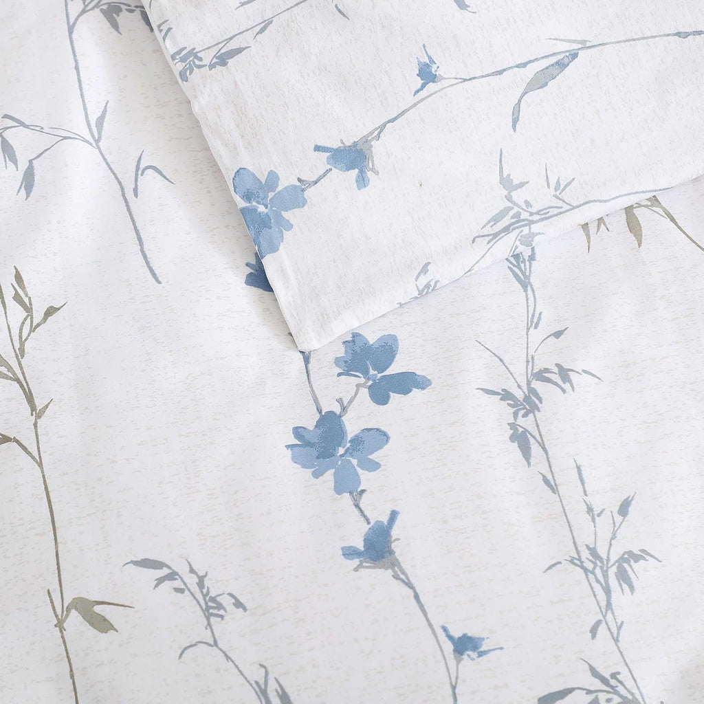 Calvin Klein - Queen Duvet Cover Set, 100% Reversible Cotton Floral Bedding with a Naturally Soft Feel, Floral Bed Set with Matching with Matching Pillowcases (Wildflower Beige)