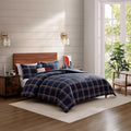 Tommy Hilfiger - Queen Duvet Covet Set, 100% Soft & Breathable Cotton Bedding, Lightweight for Year Round Comfort, 3 Piece Bed Set with Matching Button Closure Pillowcases (Beacon Plaid Blue)
