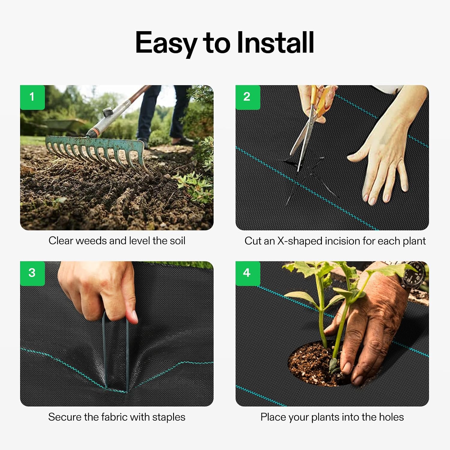 VIVOSUN Premium Weed Barrier Landscape Fabric Heavy Duty, 4ftx250ft 5oz Double-Layered Weed Control Mat with High Permeability, Commercial Ground Cover, Easy Set up & Superior Weed Control