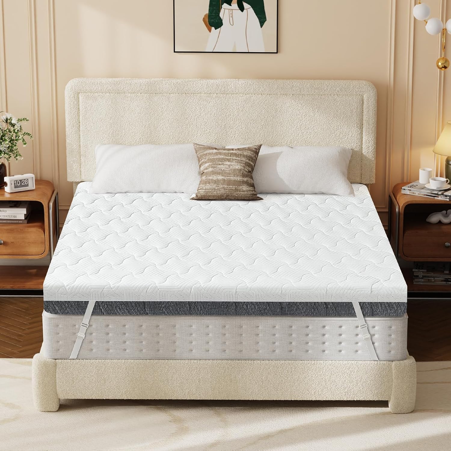 Extra Firm Mattress Topper King Size 4 Inch, Firm to Extra Firm Mattress Pad with Dual Sides Flippable for Back Pain Relief, High-Density Support Bed Topper with Washable Cover, CertiPUR-US,80' x 76'