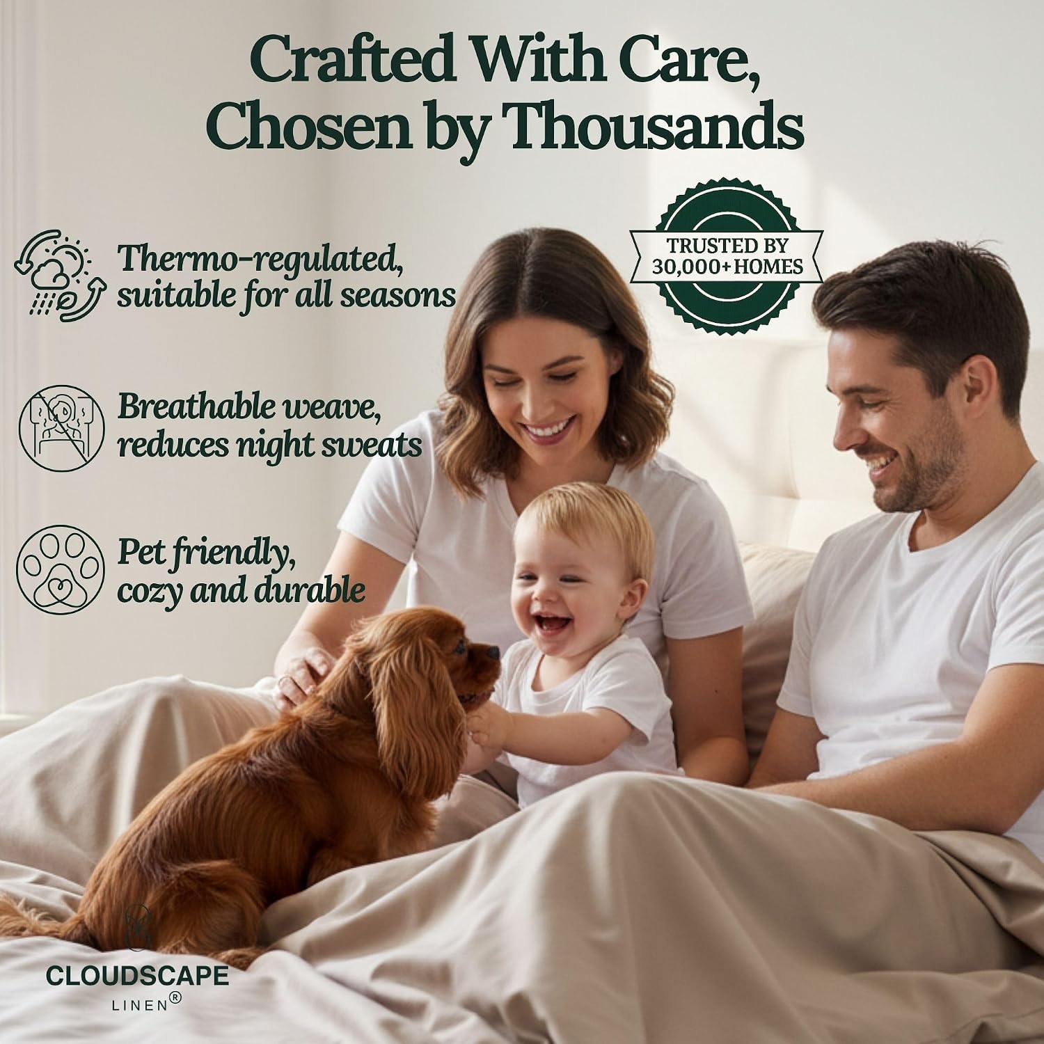 CLOUDSCAPE 100% Egyptian Cotton Sheets Queen Size, 4 Piece Breathable & Silky Sateen Weave Queen Sheet Set, Ultra-Soft & Perfect Cooling Hotel Luxury Sheets, Deep Pocket Fitted up to 15', Taupe