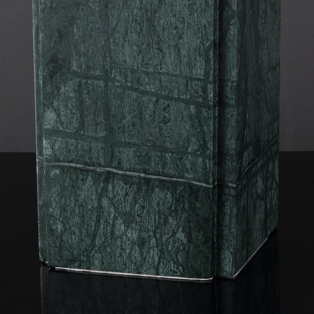 SAFAVIEH Couture Lighting Collection - Mackenzie Square Dark Green Table Lamp, 25' Modern Bedside or Living Room Light with White Cotton Shade, Dimmable with LED Bulb (CTL1080G)