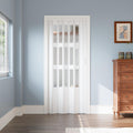 36' x 80' Accordion Door Interior, Arylic Glass Powerful Magnetic Folding Door and Hardware Kit Included, Multifold Bifold Closet Doors for Closet Bathroom Doorway 24-36' x 80'