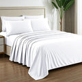 Mayfair Linen 100% Pure Egyptian Cotton Sheet King Size - Luxury 1000 Series Grandiose Collection King Size Sheets Set (6 PC, White), 16' Deep Pocket Sateen Weave Soft Cooling Hotel Bed Sheets Set