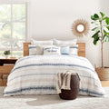Levtex Home - Pickford Comforter Set - Full/Queen Comforter + Two Standard Pillow Cases - Blue, Taupe, Off-White - Jacquard Tribal - Comforter (90 x 94in.) and Pillow Case (26 x 20in.) - Cotton
