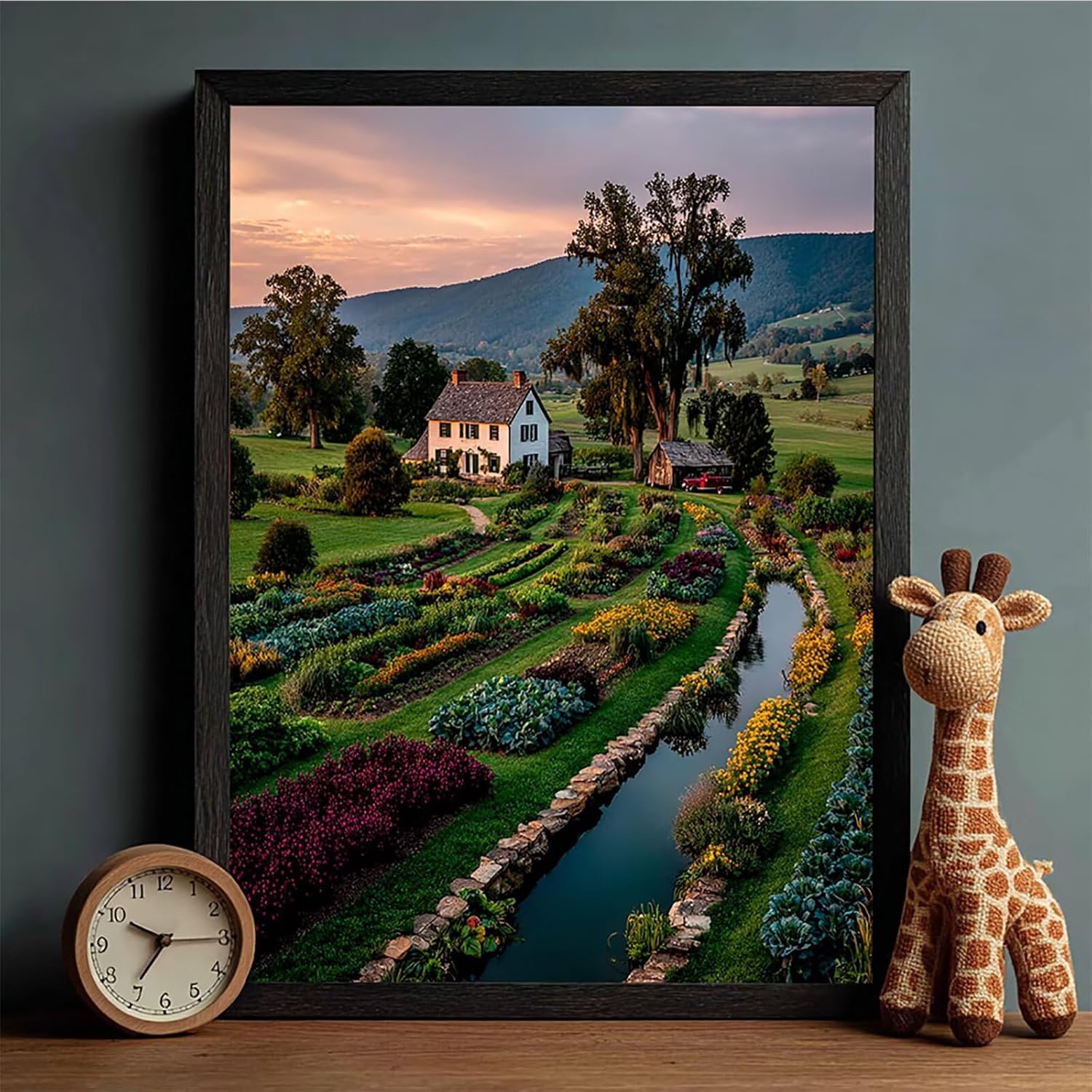 Cottage 5D Diamond Art, Rural Diamond Painting Kits, 5D Full Drill Gem Art Crafts for Adults Beginners, DIY Dimond Painting Accessories Kit, Gifts for Women, Fall Decorations for Home, 40x54in L-3963