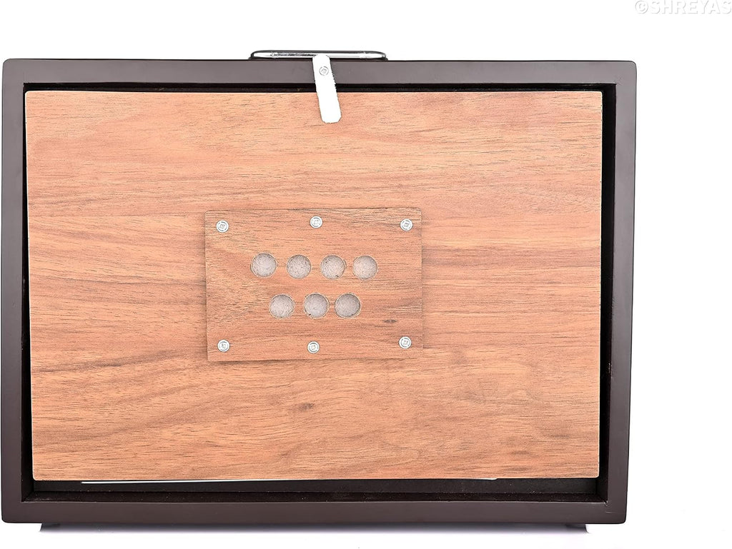 Shreyas Shruti Box Shruti Box Large 13X12X3 Inches, Sur Peti Surpeti With Bag, Natural Color, Musical Instrument Indian