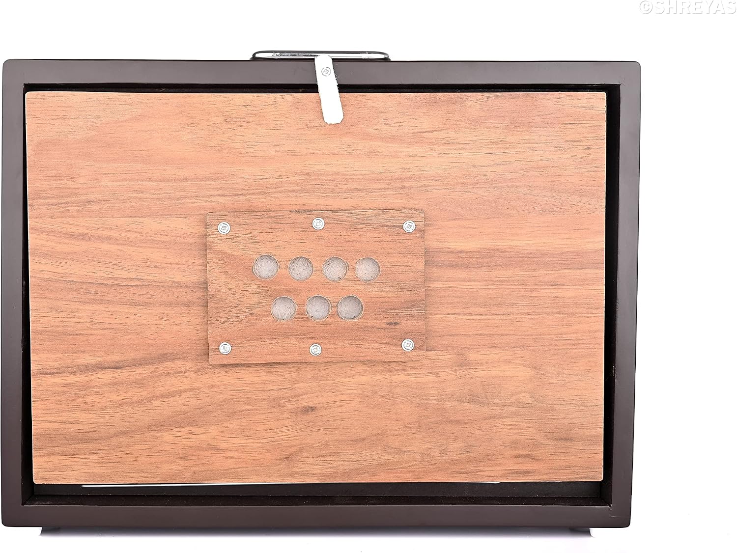 Shreyas Shruti Box Shruti Box Large 13X12X3 Inches, Sur Peti Surpeti With Bag, Natural Color, Musical Instrument Indian