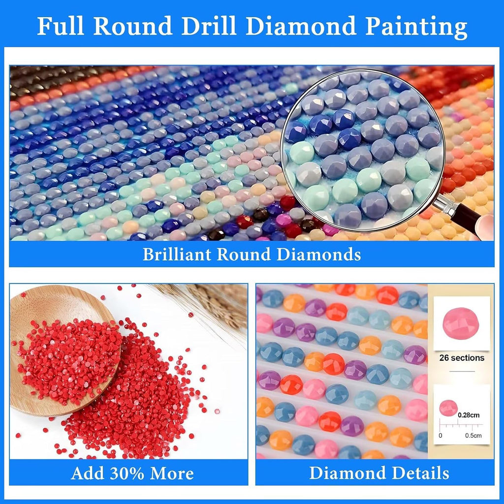 3 Pack Mecca Diamond Art Kits for Adults, 5D Temple Diamond Painting Kits for Adults Beginners, DIY Full Round Drill Dimond Art Paintings, Gem Arts Crafts Kit for Home Wall Decor, 24x32 Inch, F-37