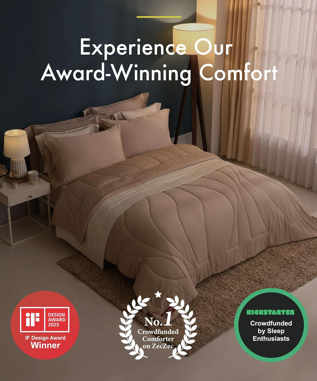 ESCURA Tw® Climate Control Comforter, Twin/Twin XL, German Patented PCM Down Alternative All-Season Design for Hot Sleepers & Night Sweats, Bamboo Lightweight Breathable Hypoallergenic Blanket