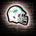 Team Sports America Evergreen NFL Miami Dolphins Ultra-Thin LED Light Wall Sign Decor | Full Size Replica Helmet | 19.5 x 15 Inches | Made in the USA
