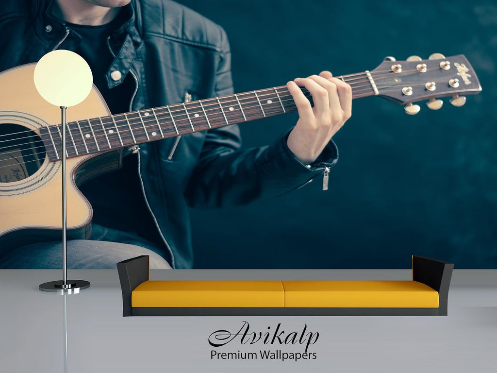 Avikalp Exclusive Awi4704 Guitar Music Instrument Song Full HD Wallpapers (10 x 8 ft)