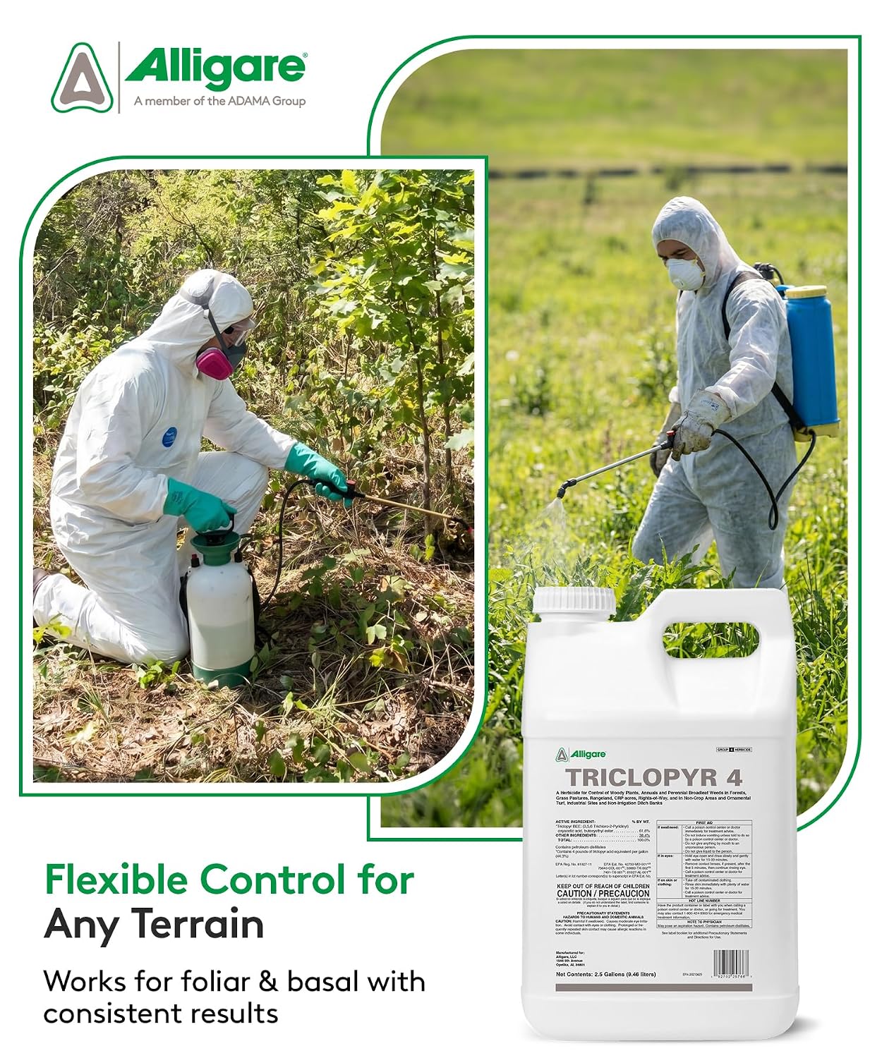 ALLIGARE - Triclopyr Herbicide 4 EC Selective Weed Killer for Woody Plants, Brush for Forestry, Pastures, Rights-of-Way, Wetlands & Industrial Sites - Compare to Garlon 4 & Remedy - 2.5 Gallon