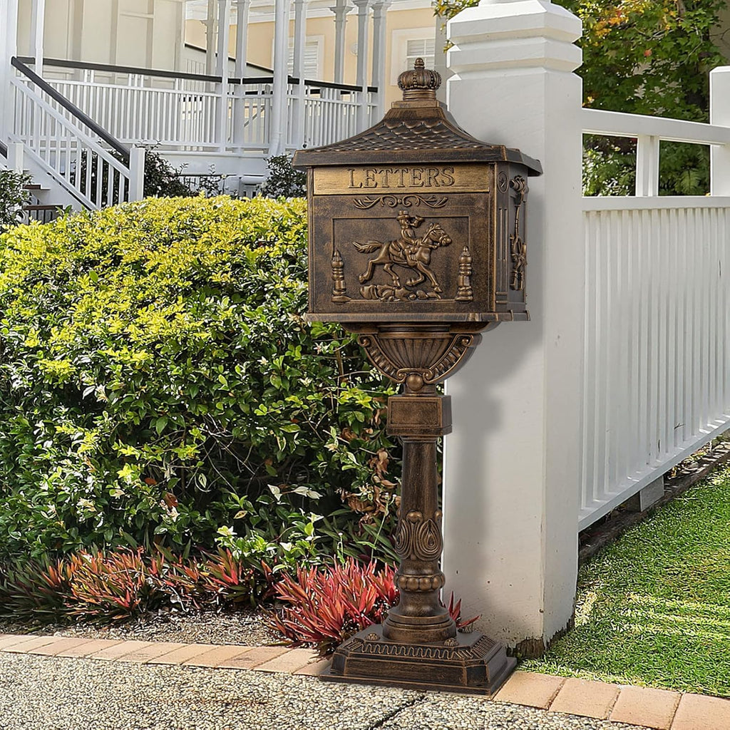 Polar Aurora Mailbox Cast Aluminum Bronze Mail Box Postal Box Security Heavy Duty New