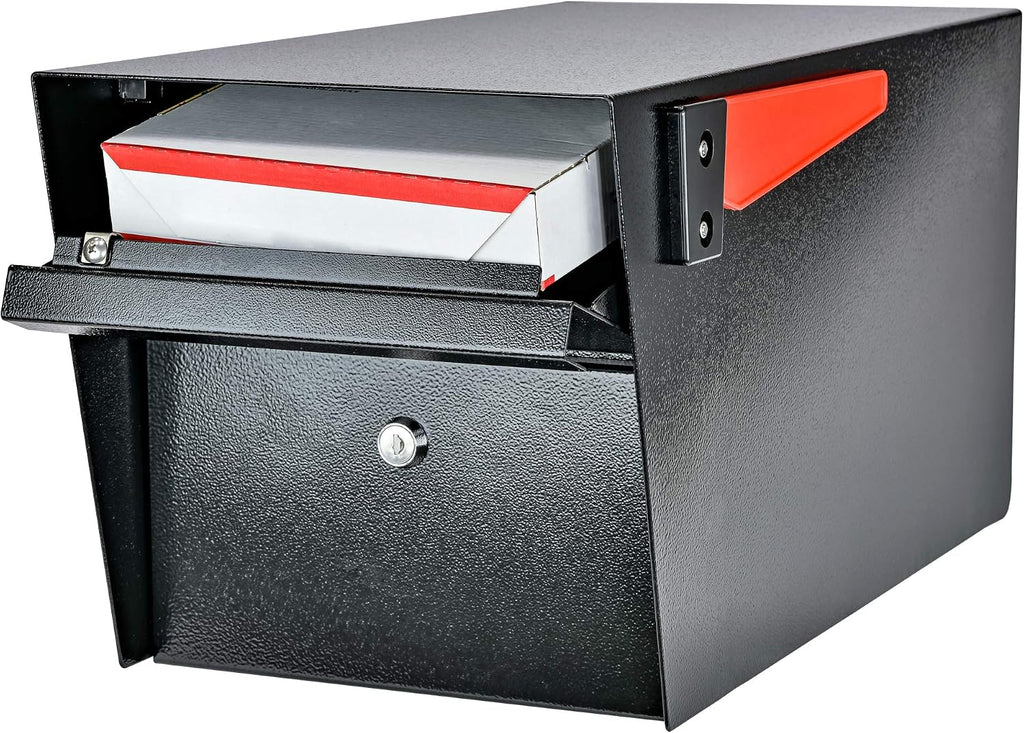 Mail Boss 7506 Mail Manager Curbside Locking Security Mailbox, Black,Large