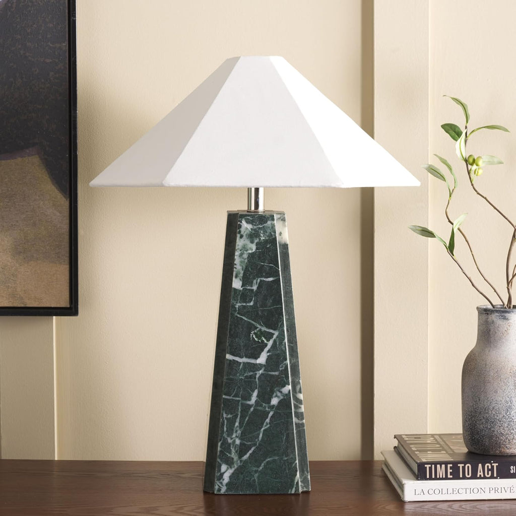 SAFAVIEH Lighting Collection Rylan Green Marble 25-inch Table Lamp for Bedroom, Living Room, Home Office, Desk, Nightstand