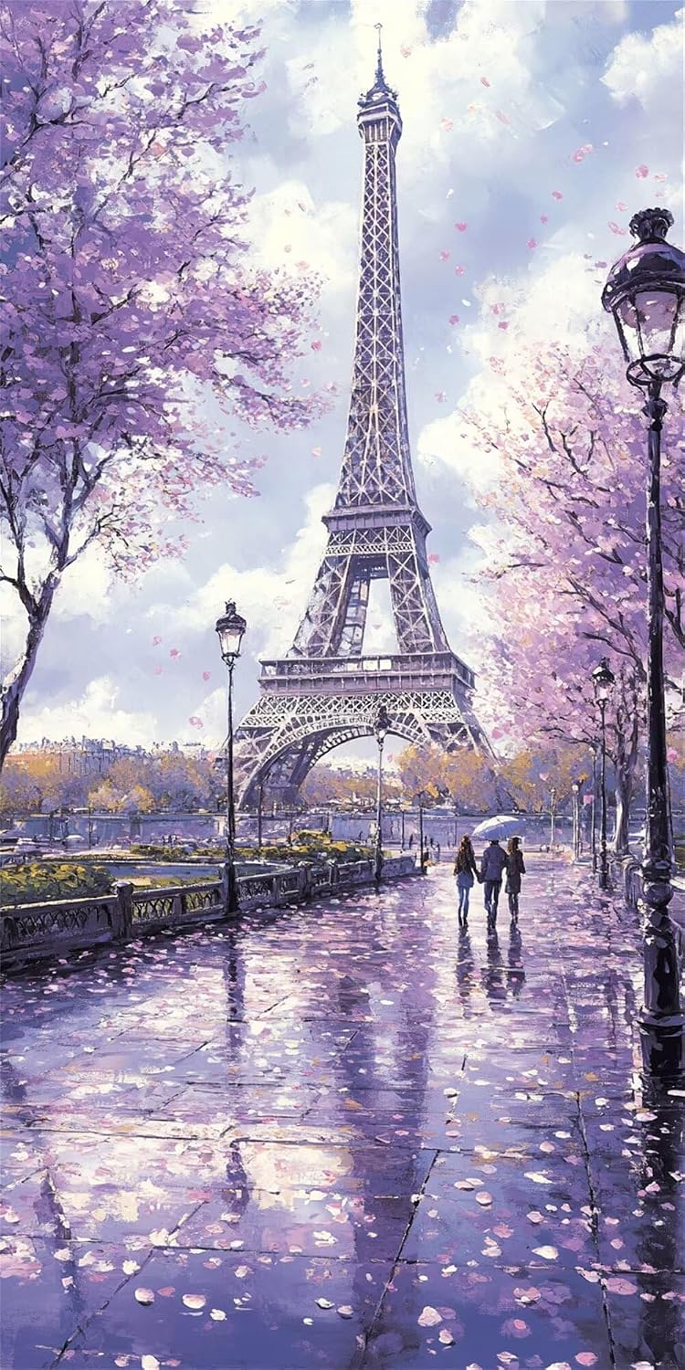 Diamond Art Kits for Adults Paris Diamond Painting Kits, 5D DIY Round Landscape Full Drill Dimond Art Paintings Crystal Crafts for Adults for Gift Home Wall Decor, Large Size 40 x 80 Inch, Model807
