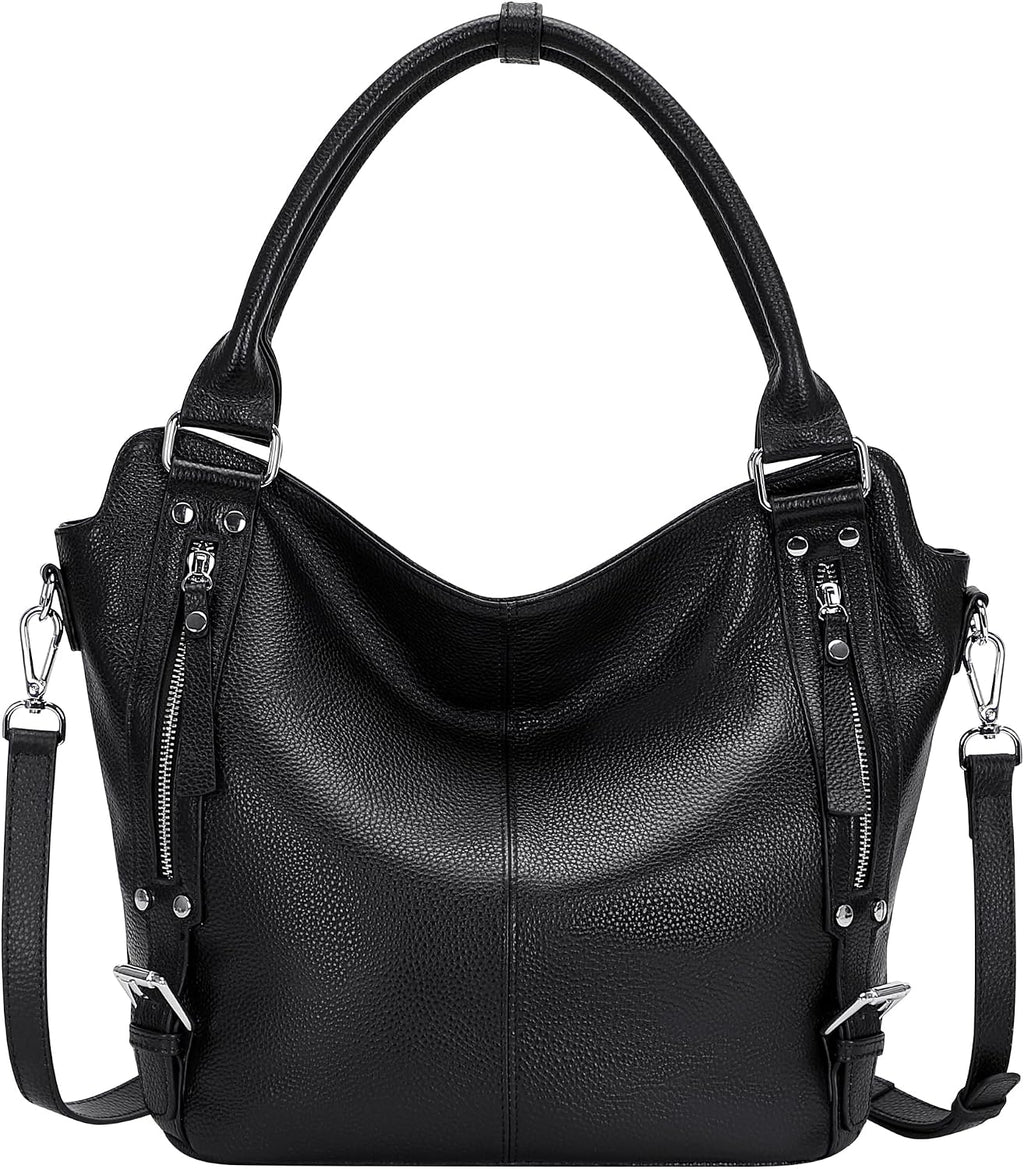 Over Earth Genuine Leather Handbags for Women Hobo Shoulder Bags Ladies Tote Bag